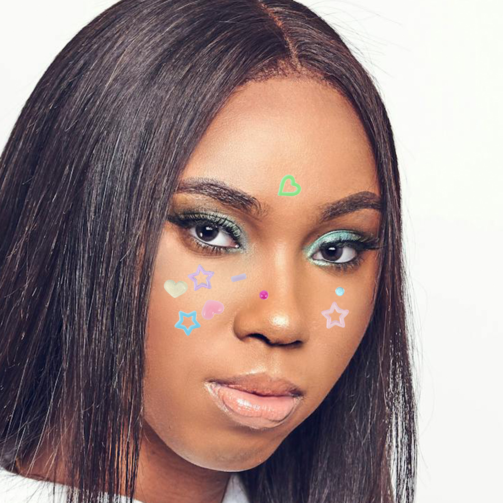 Makeup And Beauty - 10Sheets Face Rhinestones Stickers for Women